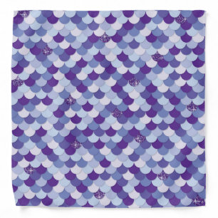 Iridescent Glitter Purple Mermaid Fish Scales Bandana