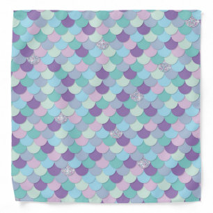 Iridescent Glitter Unicorn Mermaid Fish Scales Bandana