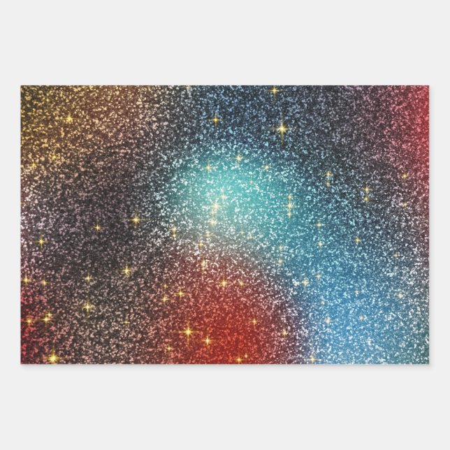 Iridescent glitter  wrapping paper sheets (Front)