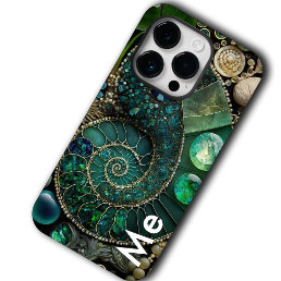 Iridescent Glittery Organic Sea Shells,Green Case-Mate iPhone 14 Pro Case