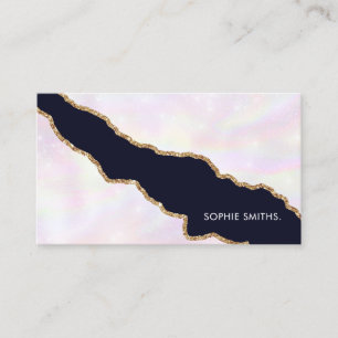 Iridescent Gold Agate Modern Elegant Feminine Business Card