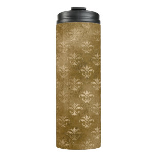 Iridescent Gold Damask Thermal Tumbler