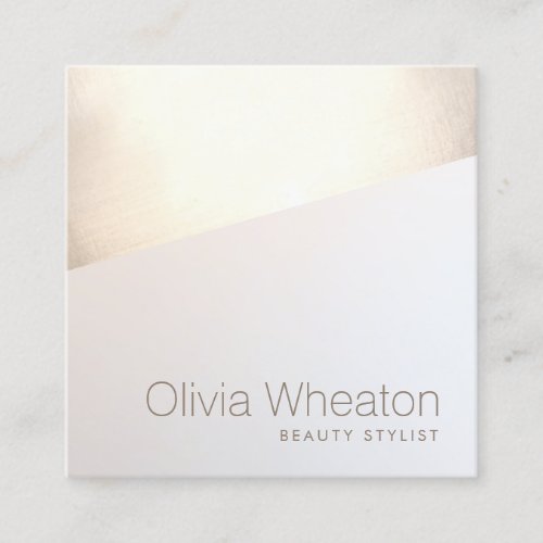 Iridescent Gold Geometric Salon Stylist Square Business Card