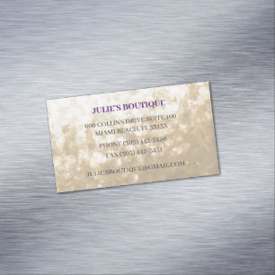Iridescent Gold Purple Glittery clothing boutique Business Card Magnet