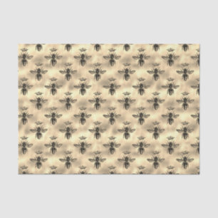 Iridescent Gold Queen Bee Crown Apiary Pattern Tissue Paper