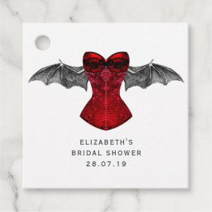 Iridescent Gothic Crimson Red Witch Favor Tags