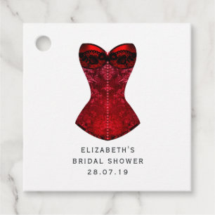 Iridescent Gothic Crimson Red Witch Favor Tags