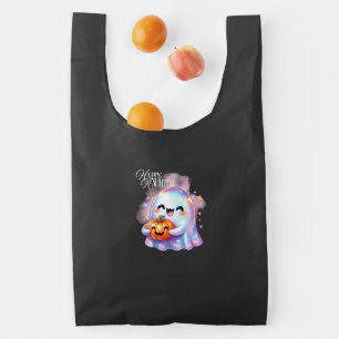 Iridescent Halloween Ghost Reusable Bag