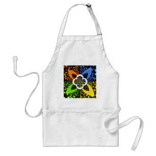 Iridescent Hearts Seamless Polka Dot Abstract Art Adult Apron
