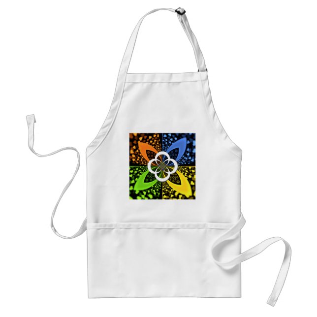 Iridescent Hearts Seamless Polka Dot Abstract Art  Adult Apron (Front)