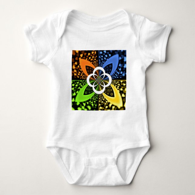 Iridescent Hearts Seamless Polka Dot Abstract Art  Baby Bodysuit (Front)