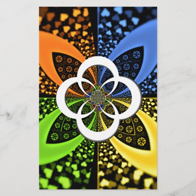 Iridescent Hearts Seamless Polka Dot Abstract Art  Stationery (Front)