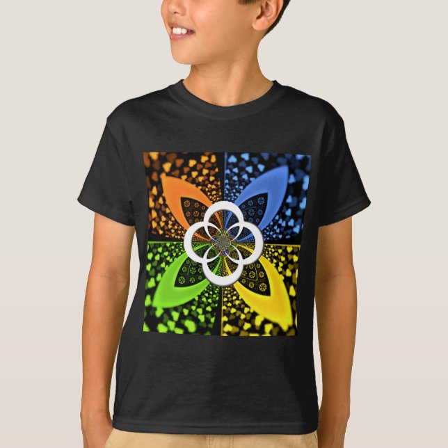 Iridescent Hearts Seamless Polka Dot Abstract Art  T-Shirt (Front)