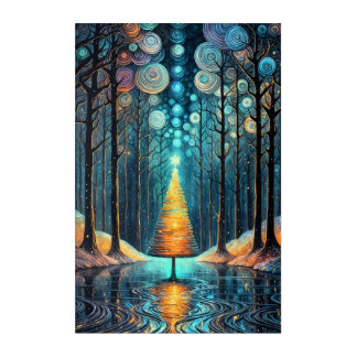 Iridescent Holiday Dream 🎄 Glowing Christmas Tree Acrylic Print