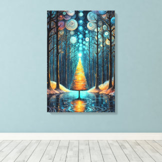 Iridescent Holiday Dream 🎄 Glowing Christmas Tree Canvas Print