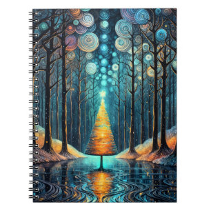 Iridescent Holiday Dream 🎄 Glowing Christmas Tree Notebook