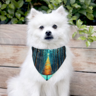 Iridescent Holiday Dream 🎄 Glowing Christmas Tree Pet Bandana Collar