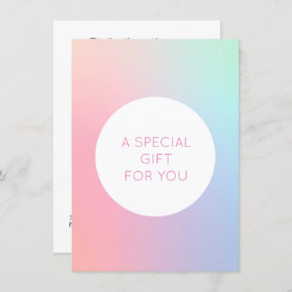 Iridescent Holographic beauty Gift Certificates Invitation