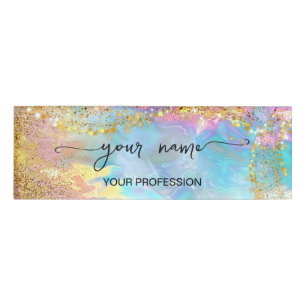 Iridescent holographic custom name tag