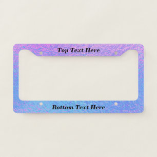Iridescent Holographic Custom Personalized License Plate Frame