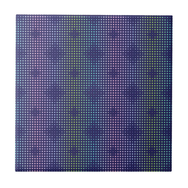 Iridescent Holographic Dots Pattern Ceramic Tile (Front)