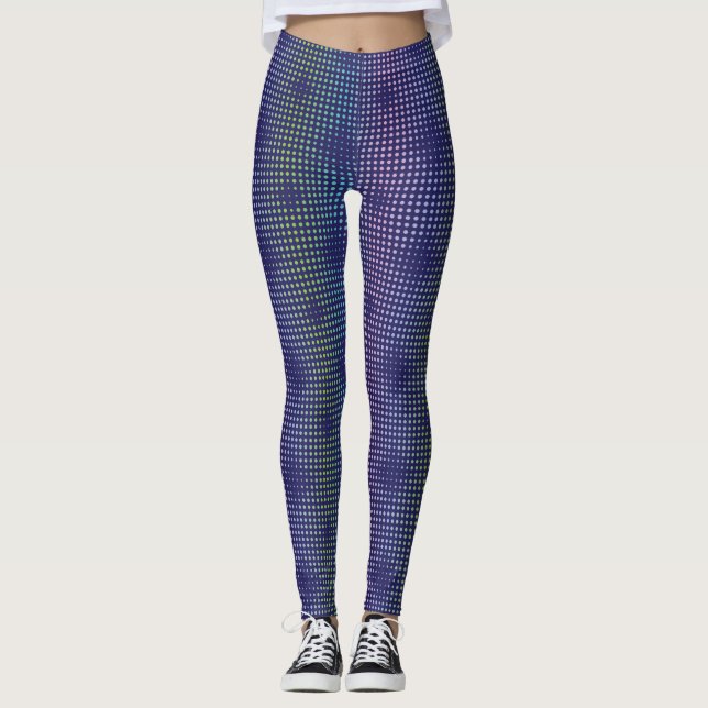 Iridescent Holographic Dots Pattern Leggings (Front)