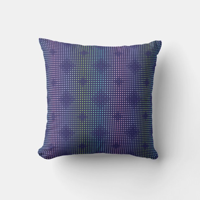 Iridescent Holographic Dots Pattern Throw Pillow (Front)