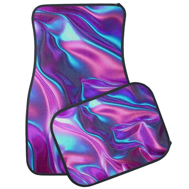 Iridescent Holographic Foil Car Floor Mat (Set)