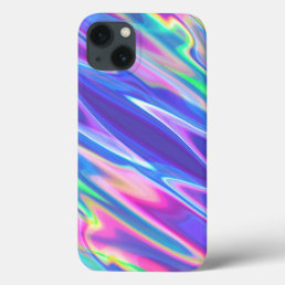 Iridescent Holographic Foil Purple Green Blue Pink iPhone 13 Case
