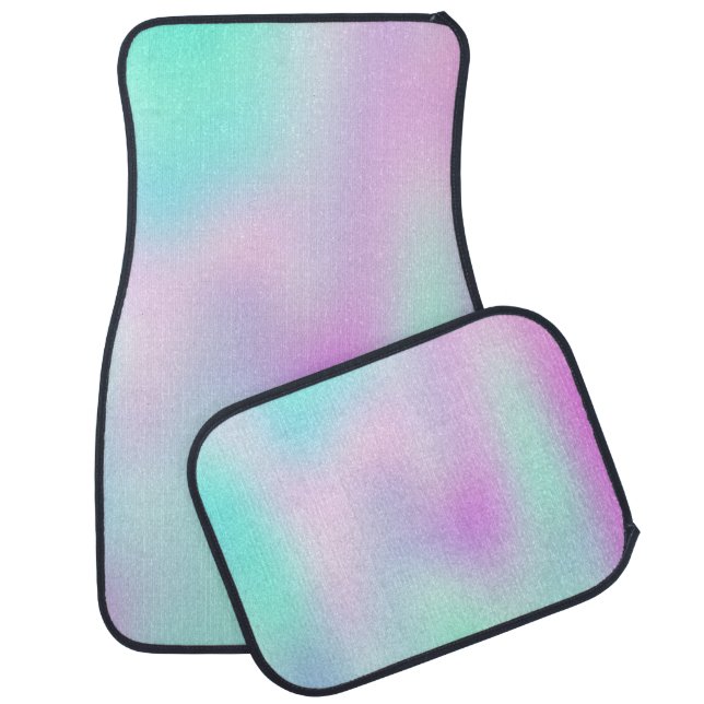 Iridescent Holographic Gradient Car Floor Mat (Set)