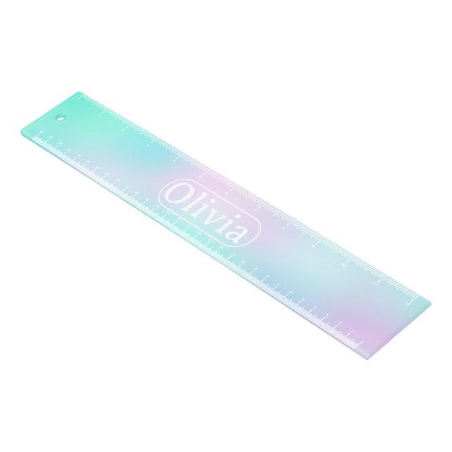 Iridescent Holographic Gradient Ruler (Angled)