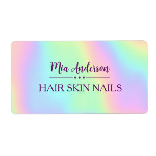 Iridescent Holographic Makeup Artist Nail Label