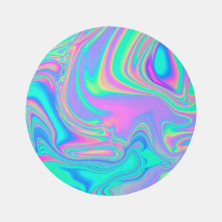 Iridescent Holographic: Neon Marbled Texture Rug