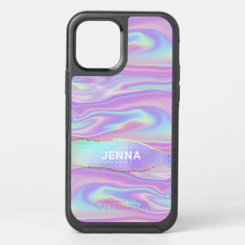 Iridescent Holographic Personalize  OtterBox Symmetry iPhone 12 Pro Case