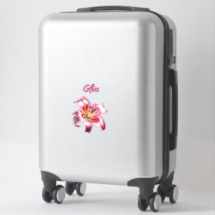 Iridescent Holographic Pink Asiatic Lily Sticker