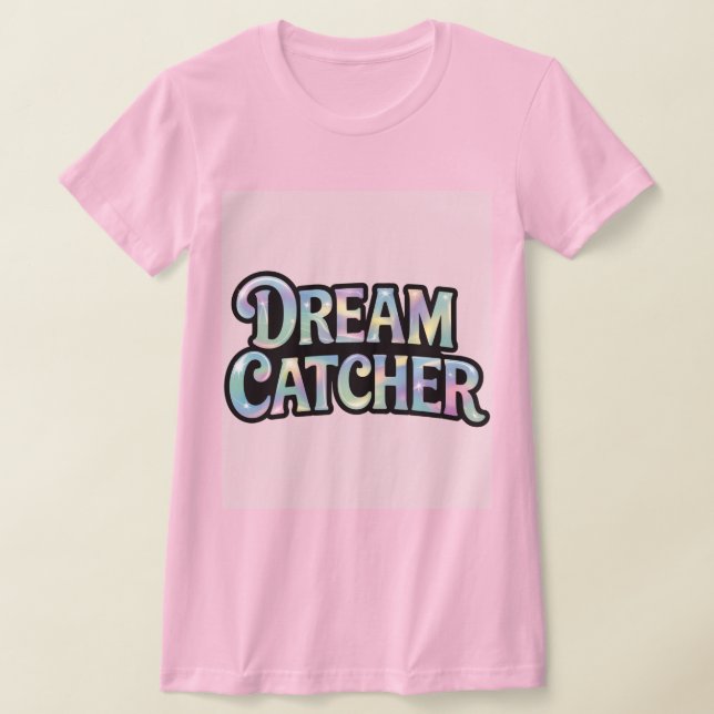 Iridescent Holographic Pink Dream Catcher T-Shirt (Laydown)