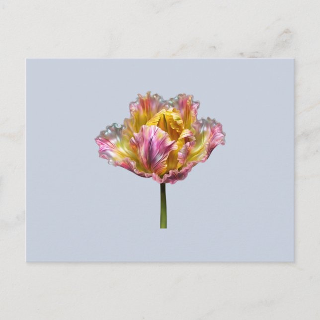 Iridescent holographic Ruffled Tulip Postcard (Front)