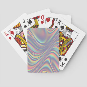 Iridescent Holographic Swirl Texture Poker Cards
