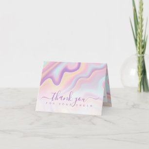 Iridescent Holographic Thank you for your Order Card
