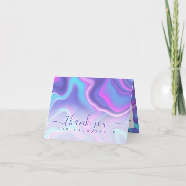 Iridescent Holographic Thank you for your Order Card (Front)