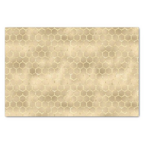 Iridescent Honeycomb Gold Gradient Apiary Pattern  Tissue Paper