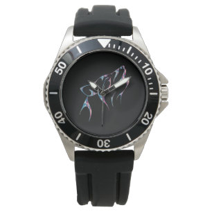 Iridescent Howling Wolf Spirit Animal Watch