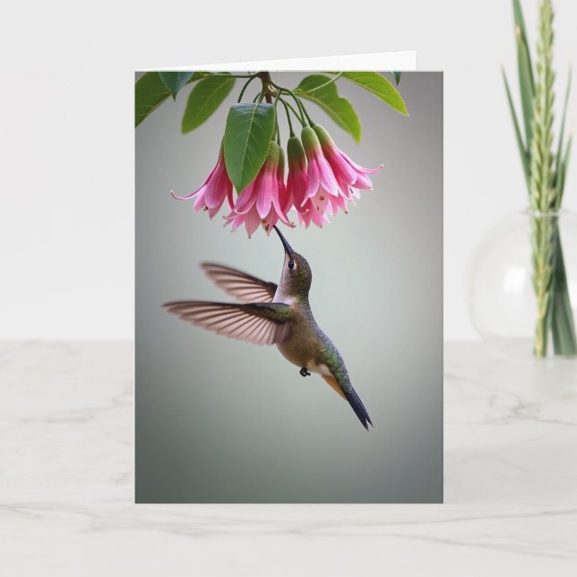Iridescent Hummingbird Scene Card (Front)