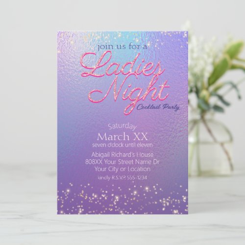 Iridescent Ladies Night Cocktail Party Invitation