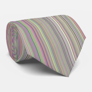 Iridescent Light Vertical Multicolored Stripes Neck Tie