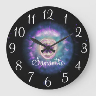 Iridescent Lion Nebula Personalized Large Clock