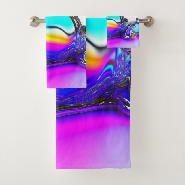 Iridescent Liquid Bath Towel Set (Insitu)