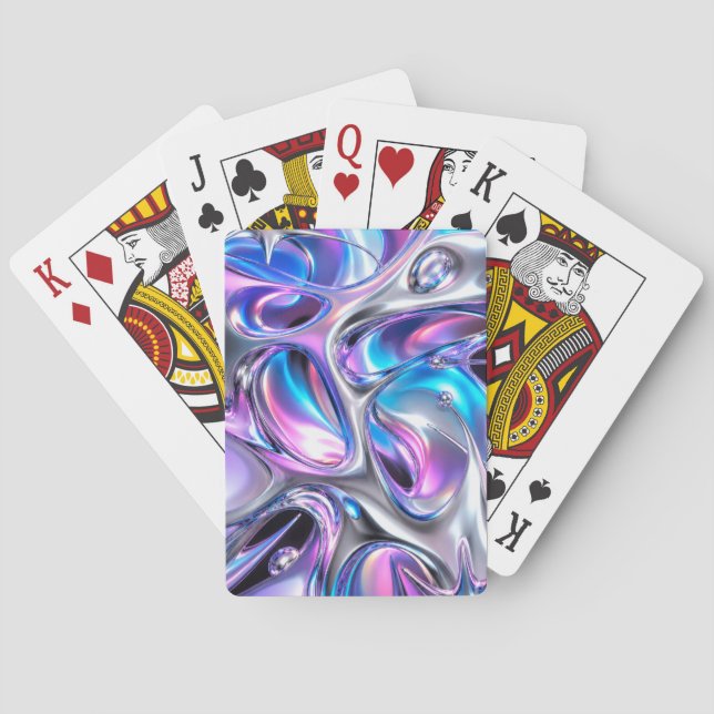 Iridescent Liquid Chrome Phone Case Poker Cards (Back)
