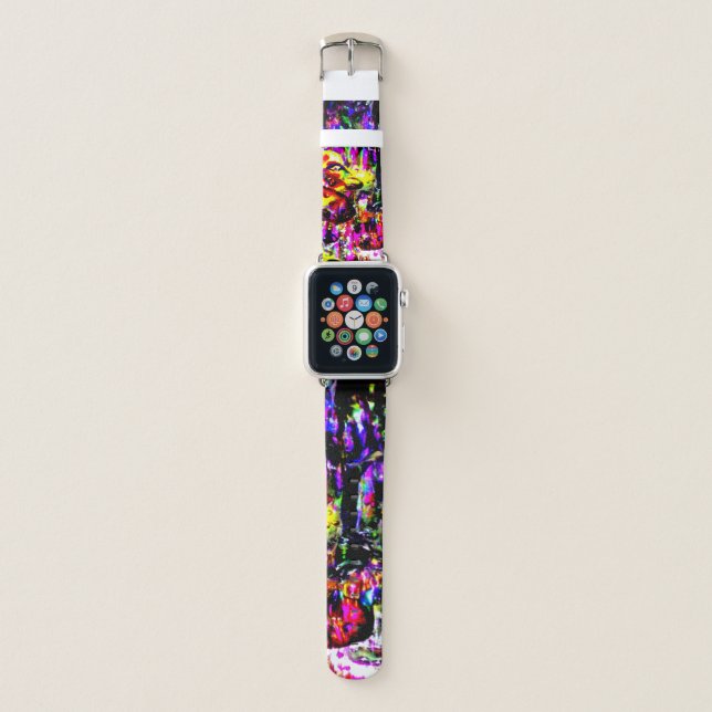 Iridescent Luminous Multicolor Organic Unique Apple Watch Band (Front)
