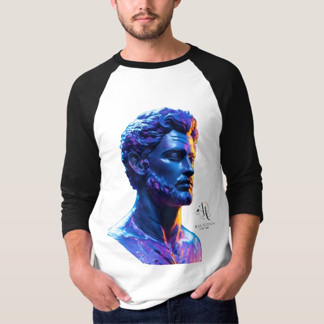 Iridescent Marble Bust T-Shirt – Artistic Glow of  (Front)